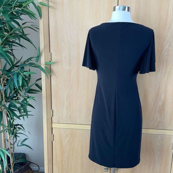 American Living - Flutter sleeve black dress, women’s size 4, black & white - Picture 6 of 14